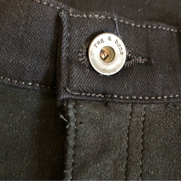 RAG & BONE Lamb Leather Hyde Front Skinny Black Jeans W1620K5 Denim COAL 29 - Picture 8 of 15